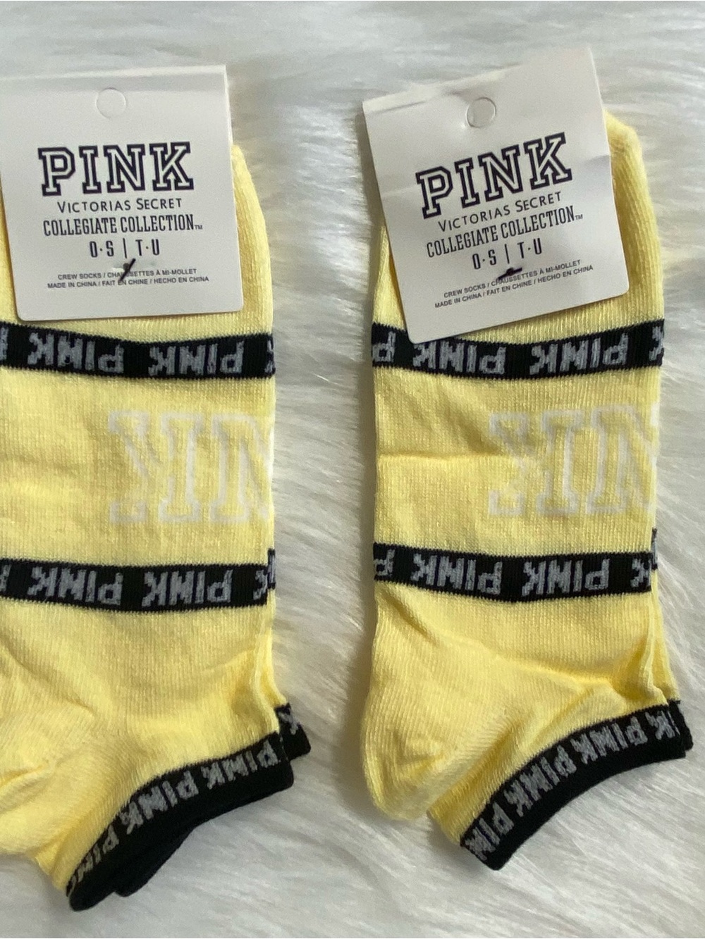 PINK Victoria's Secret Yellow Ankle Socks